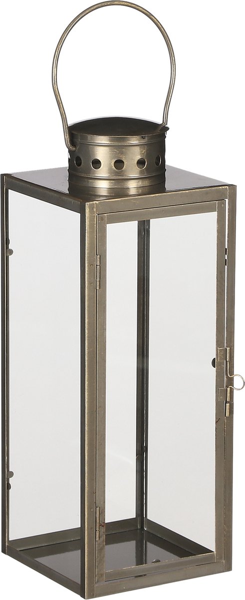 Lanterna con decorazioni in mica lanterna arzilla - oro - metallo - illuminazione - 13 x 34 cm - per interni ed esterni
