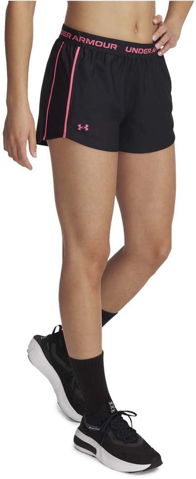 Under armour tech play up shorts-blk Pantalón deportivo para mujer - negro - super rosa