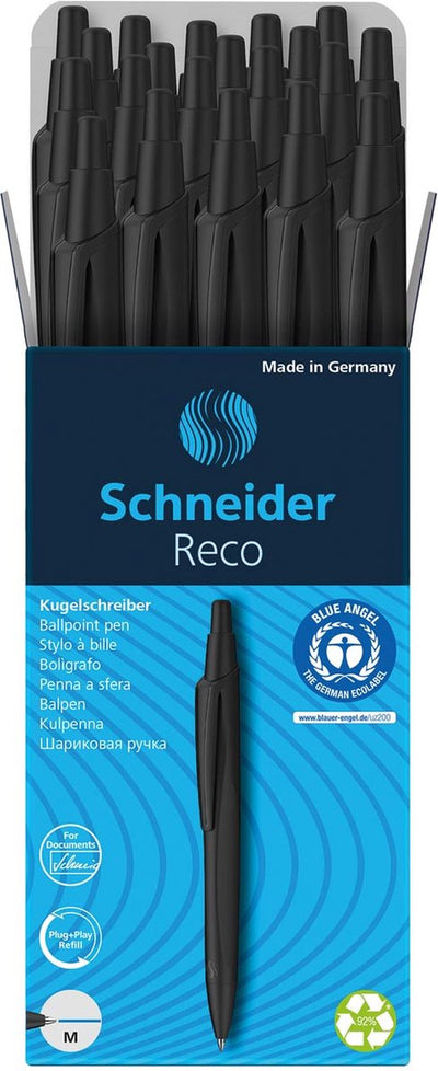 Schneider writing instruments schneider ballpoint pen - reco - black - 20 pieces - s-131810-20