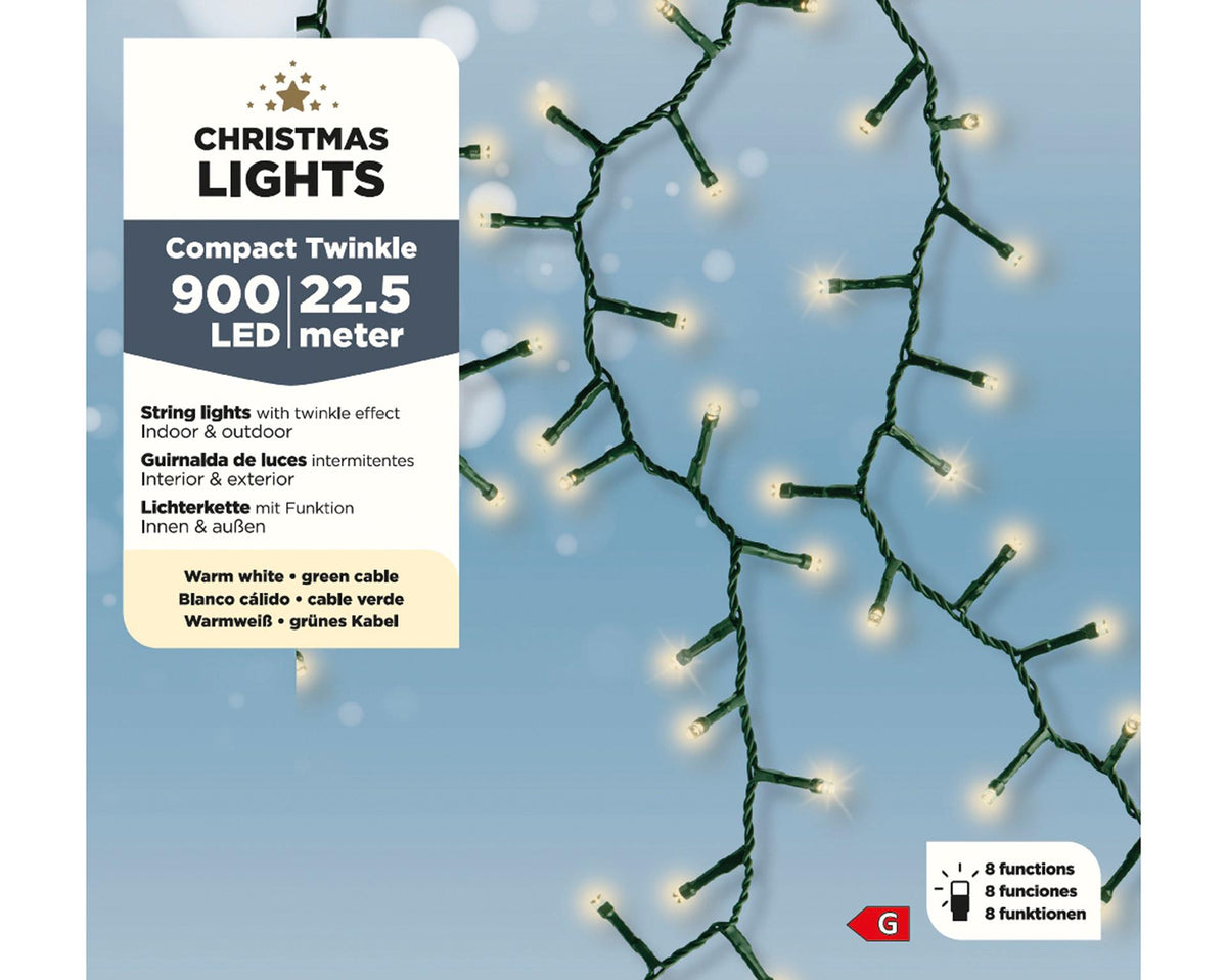 Lumineo luces navideñas compactas 900LED blanco cálido