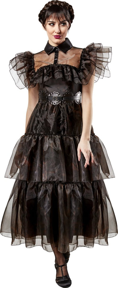 Rubies france rubies - vestido de baile de miércoles adulto (talla m) - carnaval - disfraz de miércoles addams - vestido de miércoles