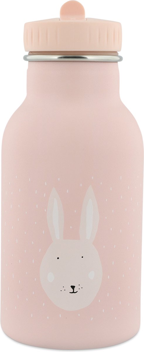 Trixie termo para beber - mrs. Rabbit - botella de agua de acero inoxidable para niños - botella a prueba de fugas - 350 ml - rosa