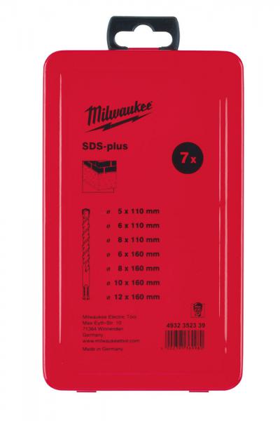 Juego de accesorios milwaukee taladros percutores sds-plus en casete metálico (7 piezas) nuevo ms2 - 4932352339