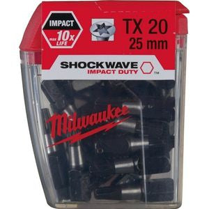 Accesorios milwaukee shockwave ir tx 20 x 25 mm (25 piezas) - 4932430875