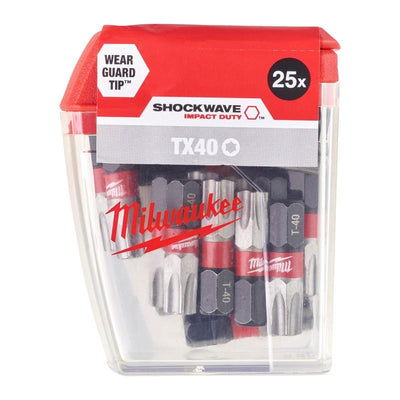 Accesorios milwaukee shockwave gen ii tx40 25mm 25 piezas - 4932430889