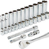 Accessori Milwaukee Set di 3 cricchetti e bussole da 8" | sistema metrico | 32 pezzi - 4932464945