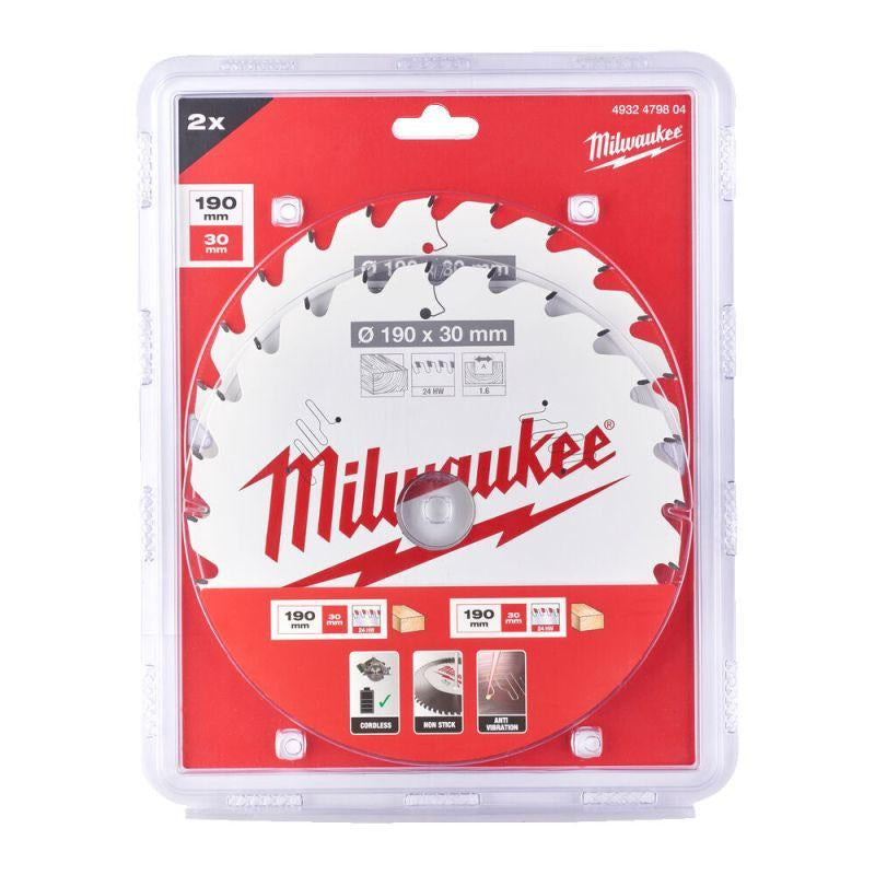 Accesorios Milwaukee hoja de sierra circular | 165 x 15,87 mm | 24,40t | 2 piezas - 4932479837