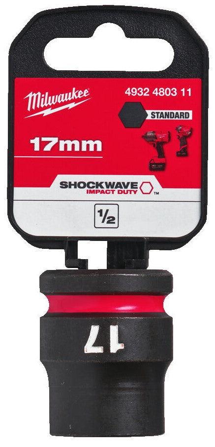 Milwaukee accessoires shockwave dop | hex | 1 2 | kort | 17mm - 4932480311