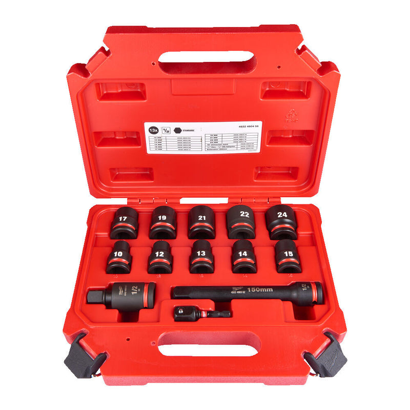 Milwaukee accessoires shockwave dop hex 1 2 | kort set-13st. | 4932480456