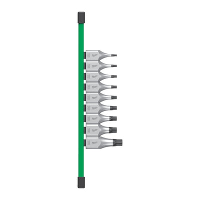 Milwaukee doppenset | 1 2 four flat™ | op rail | 9-delig - 4932480822
