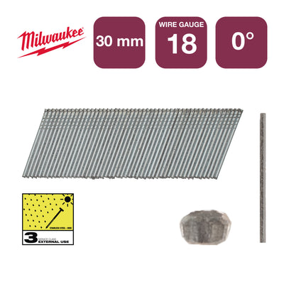 Milwaukee accessoires nagels brad inox 18g 30mm sc3 | 5.000 stuks - 4932492560