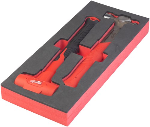 Accessori Milwaukee martelli con inserto in schiuma: martello con testa sferica 450 g e martello senza rinculo 790 g (2 pezzi) - 4932493254