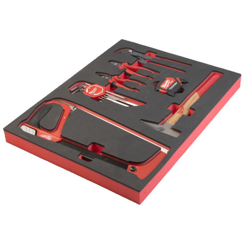 Accessori Milwaukee inserto in schiuma con vari utensili manuali (15 pezzi) - 4932493257