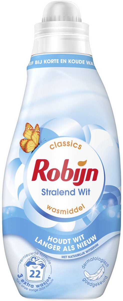 Robijn - vloeibaar wasmiddel - klein krachtig - stralend wit -4 flessen -88 wasbeurten - vooordeelverpakking