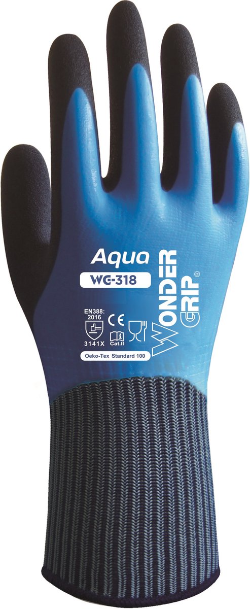 Wondergrip wonder grip aqua handschoenen blauw