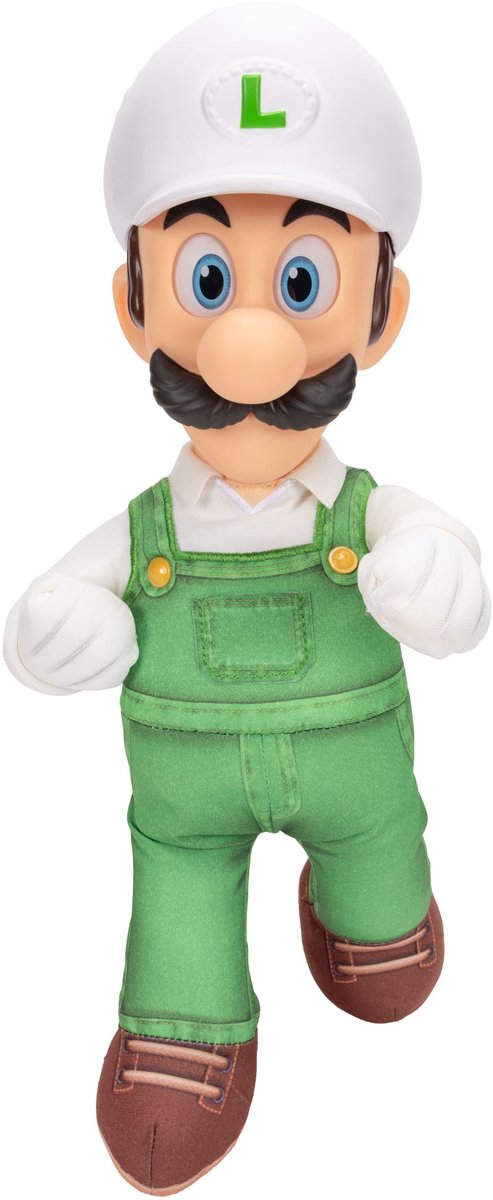 Jakks Super Mario Galaxy Movie - Personaggio in peluche Fire Luigi snodabile da 38 cm