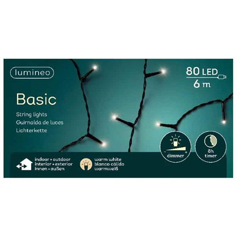 Lumineo luces navideñas basic 80LED blanco cálido