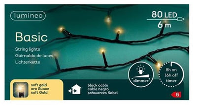 Lumineo basic luci natalizie 80led champagne