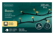 Lumineo kerstverlichting basic 120led outdoor 9m champagne (zacht goud) - afbeelding 1