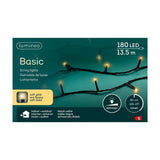 Lumineo kerstverlichting basic 180led outdoor 13,5m champagne - afbeelding 1