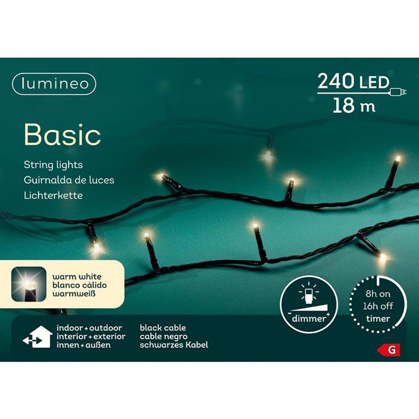 Lumineo Luci natalizie basic bianco caldo 240LED