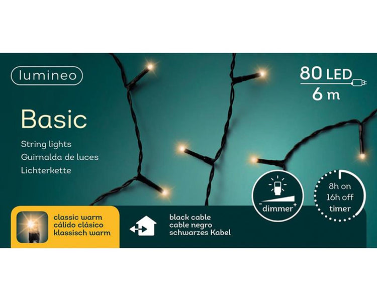 Lumineo Luci natalizie basic 80led classichecalde