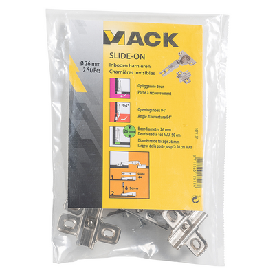 Mack 1071157 - 2 cerniere forate scorrono su anta da esterno 26mm 110° | 5 pezzi