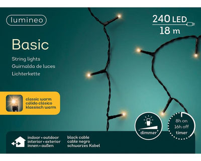 Lumineo Luci natalizie basic 240l classiche calde