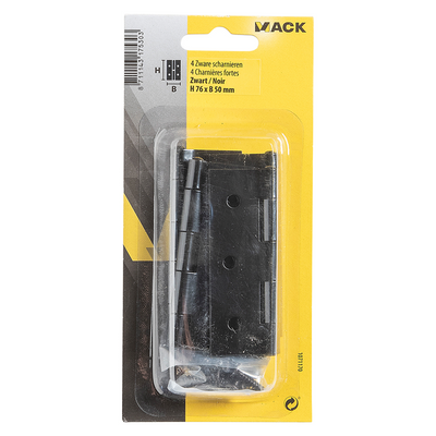Mack 1071170 - 4 cerniere pesanti nere h 76 x l 50 mm | 5 pezzi