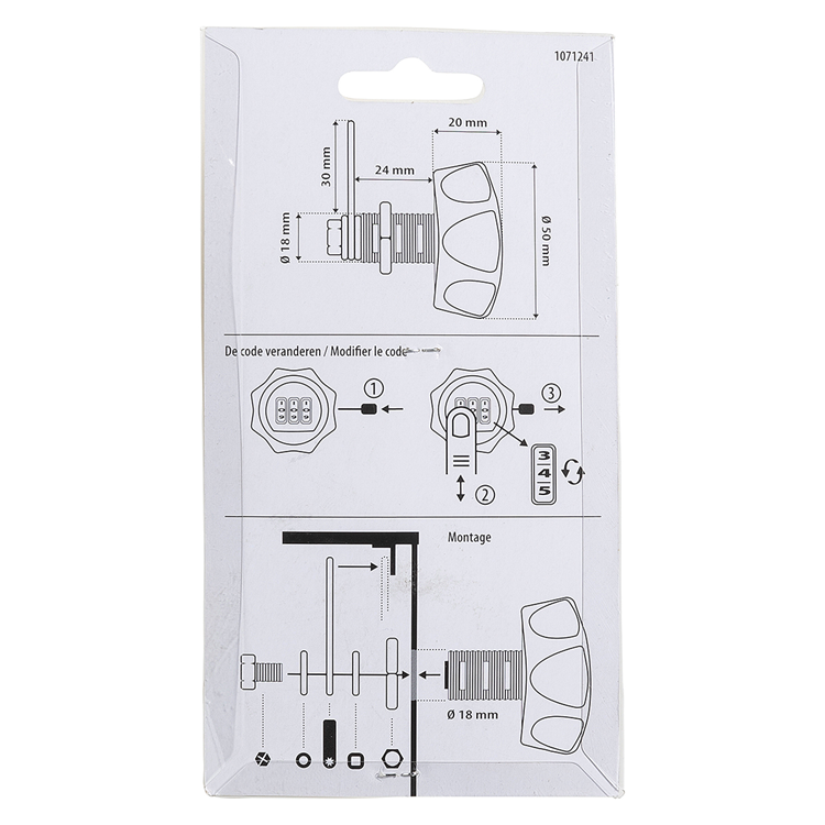 Mack 1071241 - brievenkast cijferslot grijs rond | 3 stuks