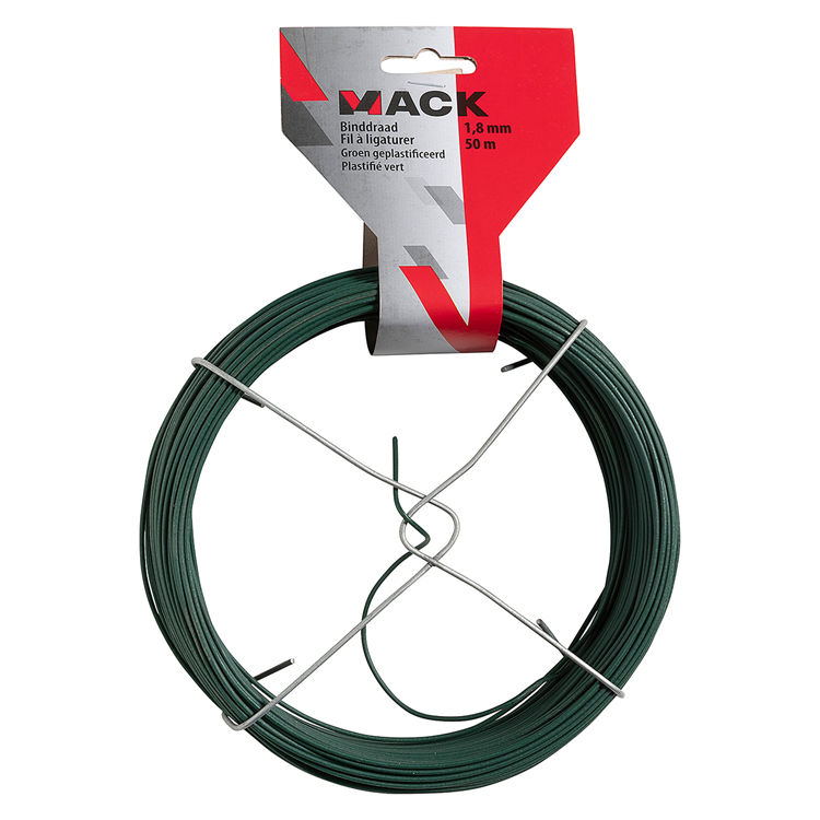 Mack 1072408 - binddraad groen geplast. 1,8mm 50m type 12 | 5 stuks