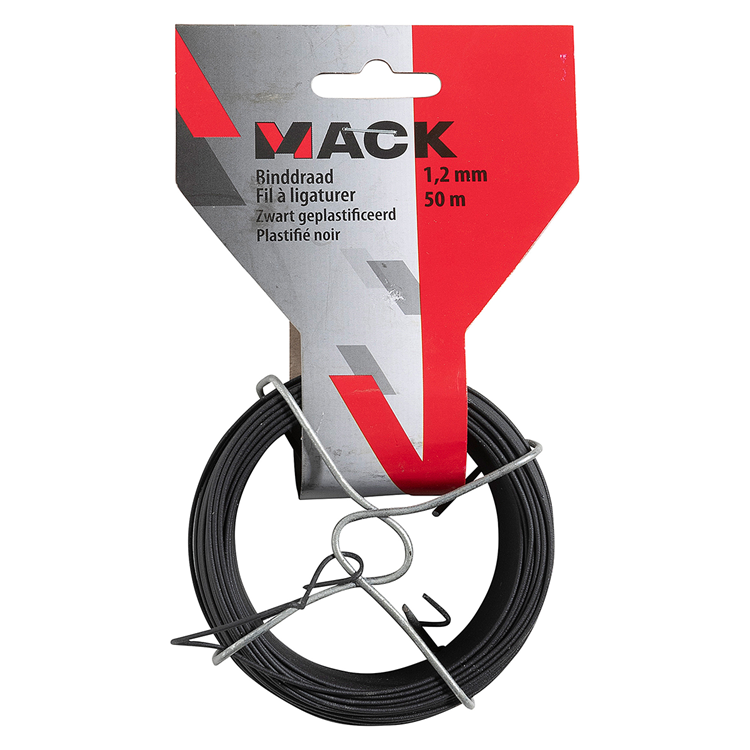 Mack 1072129 - binddraad zwart geplast. 1,2mm 50m type 2 7 | 5 stuks