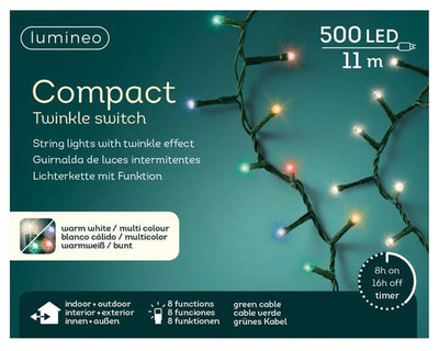 Lumineo Luci natalizie compatte da 500 LED a colori