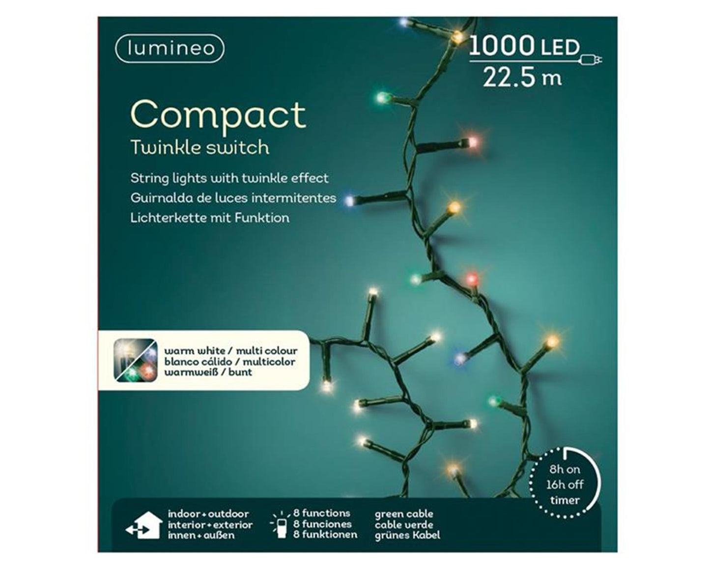 Lumineo led compact lights colour changing 1000l
