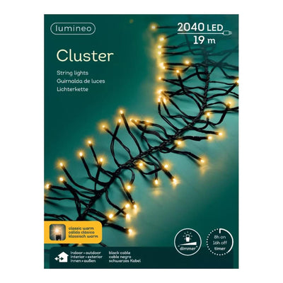 Lumineo Christmas lights LED cluster 2040l 19m