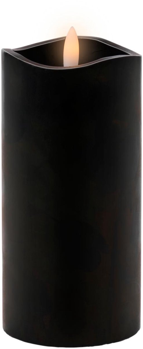 Candela led Arti casa - timer 6 ore - funzionamento a batteria - 7,5 x 15 cm - nera