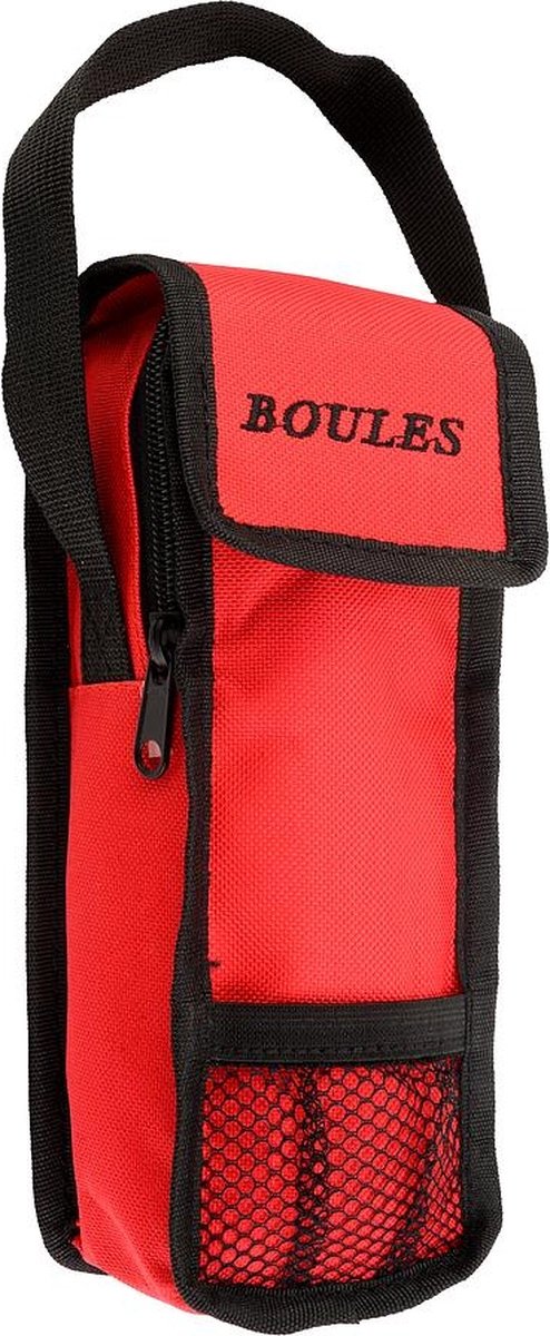Engelhart jeu de boules opbergtas – rood – geschikt voor 3 boulesballen – pétanque tasje met handvat – klittenbandsluiting – boules accessoire –