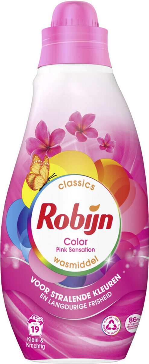 Robijn klein krachtig classics color pink sensation vloeibaar wasmiddel 19 wasbeurten