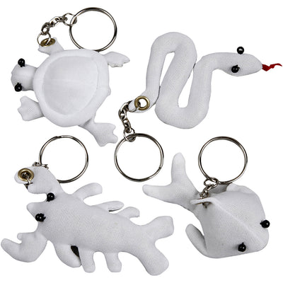Creative Company Dieren Keychains di Textiel, 4st.