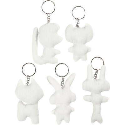 Creativ Company Fabric Animals Key Ring, 5st.