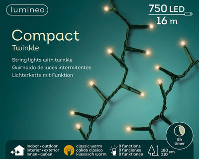 Lumineo Christmas lights compact twinkle 750l
