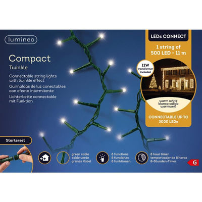 Los LED Lumineo conectan el inicio compacto blanco cálido 11m