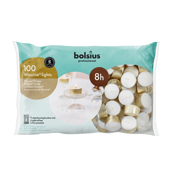 Bolsius candeline professionali bianche 8 ore (100 pezzi)