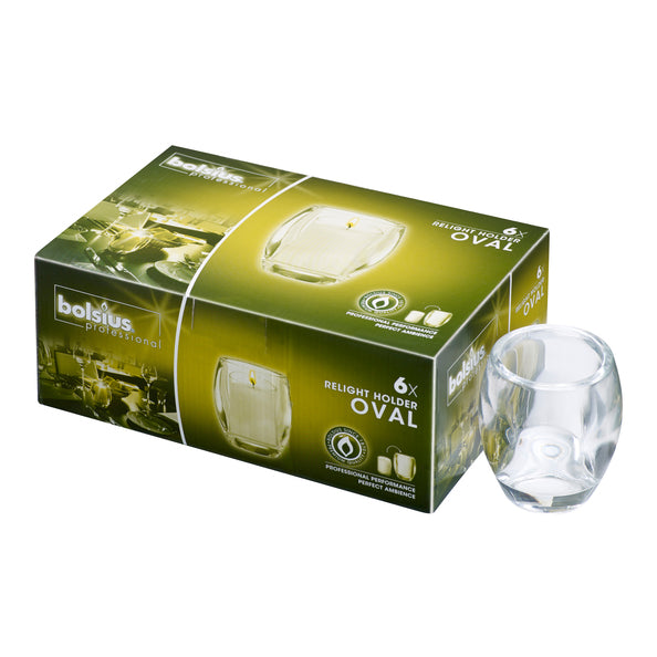 Bolsius professional relight holder oval transparent (6 pieces)