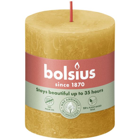Bolsius Bolsius Stollen SHINE 4 ST Rustic 80x68 mm Honey yellow