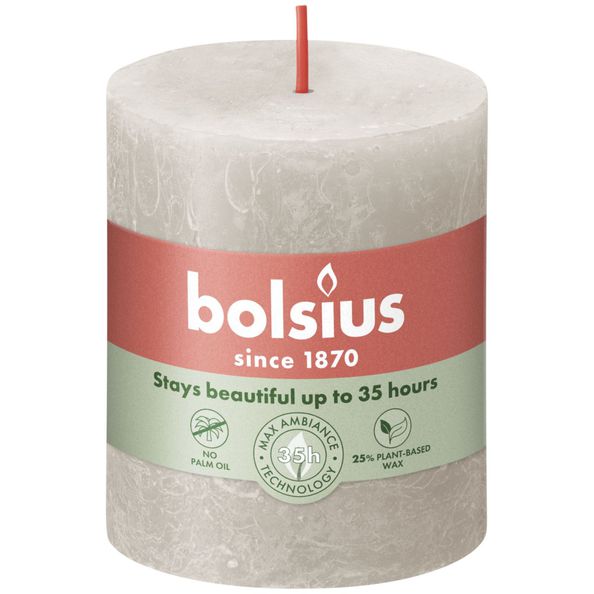 Bolsius Bolsius Stollen SHINE 4 ST Rustic 80x68 mm sand gray