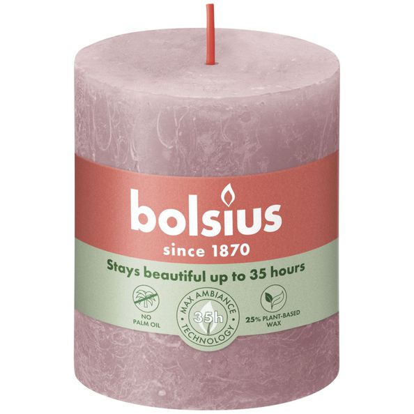 Bolsius Bolsius Stollen SHINE 4 ST Rustic 80x68 mm Ash Rose