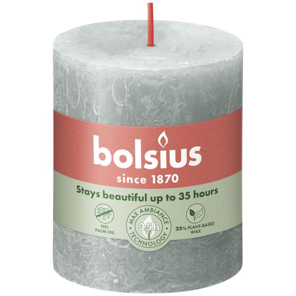 Bolsius candela rustica verde giada ø68x80 mm 30 ore (4 pezzi)