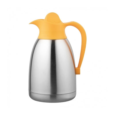 Brocca termica Cater-profi in acciaio inox con tappo a vite giallo 1,5 l
