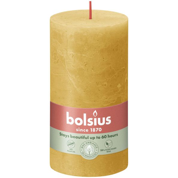 Bolsius Bolsius Stollen Shine 4 St Rustic 130x68 mm Miele Giallo